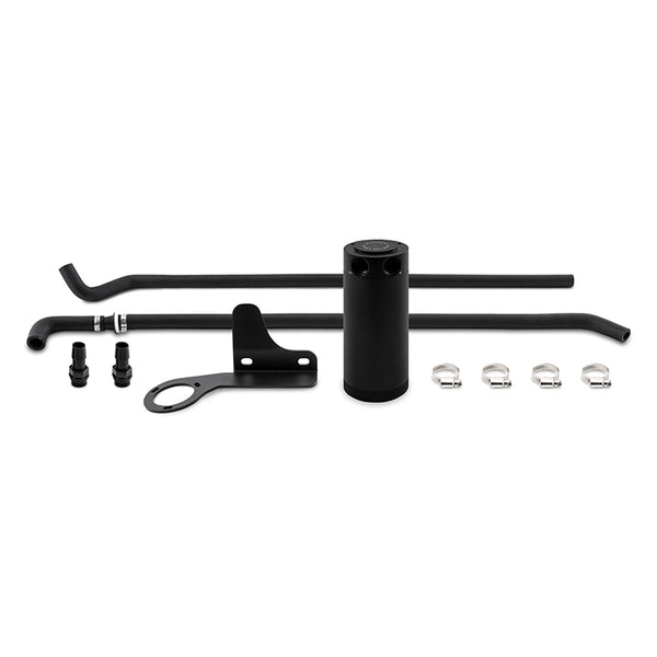 Mishimoto 07-13 Mazda Mazdaspeed3 Baffled Oil Catch Can Kit - Black (PCV Side) - Bull Strap