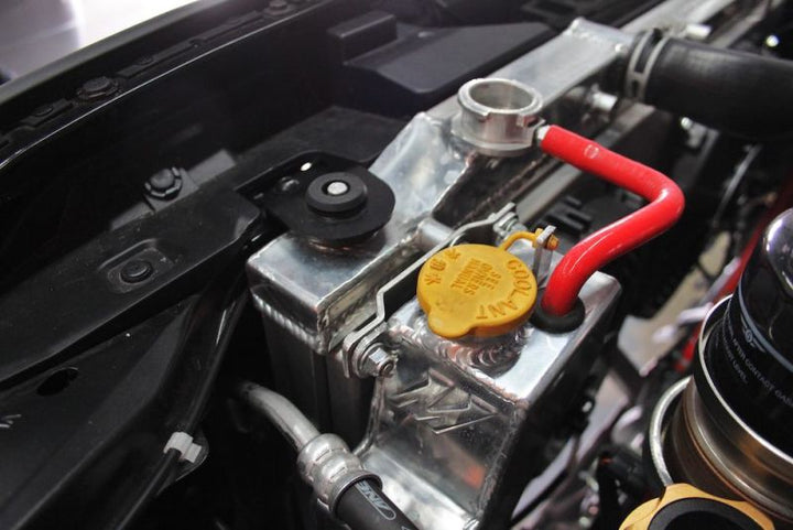 Mishimoto 08+ Subaru WRX/STI Polished Aluminum Coolant Overflow Tank - Bull Strap