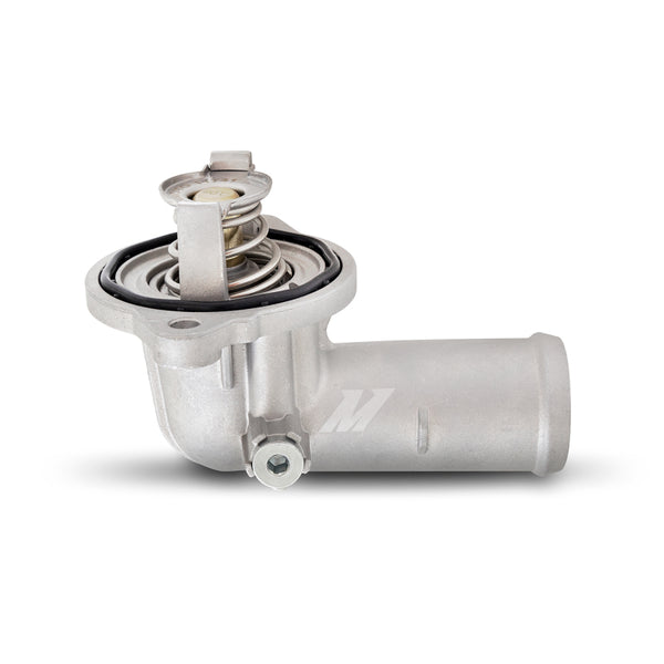 Mishimoto 12-18 Jeep Wrangler JK 90 Degree Thermostat with Housing - Bull Strap