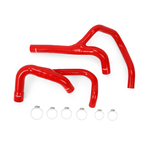 Mishimoto 13-14 Dodge Ram 6.7L Cummins Silicone Radiator Hose Kit Red - Bull Strap