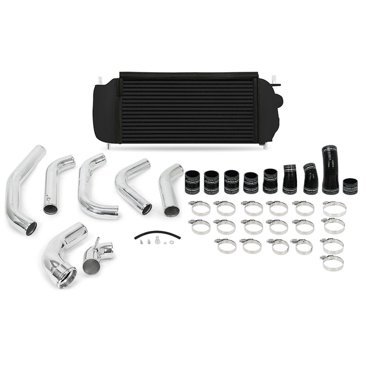 Mishimoto 15-16 Ford F-150 EcoBoost 3.5L Black Performance Intercooler Kit w/ Polished Pipes - Bull Strap