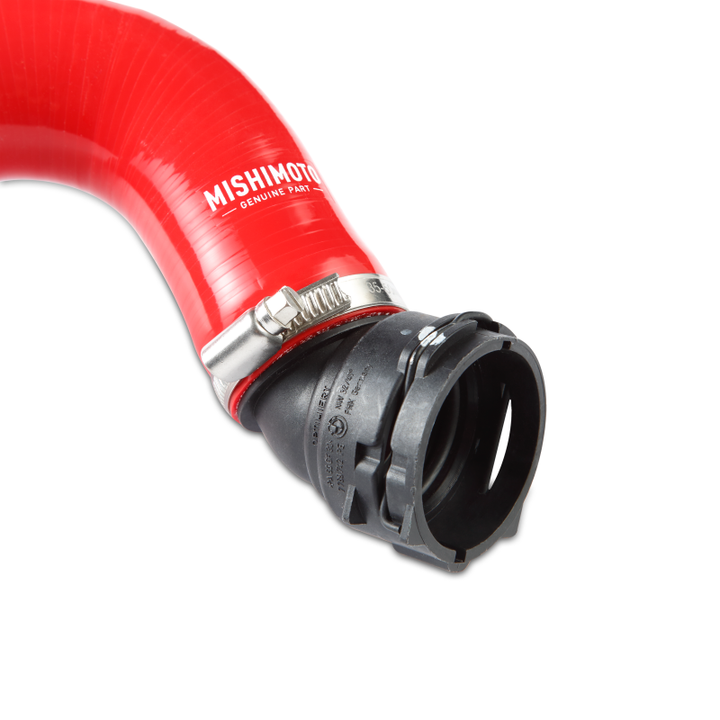 Mishimoto 15+ Ford Mustang GT Red Silicone Upper Radiator Hose - Bull Strap