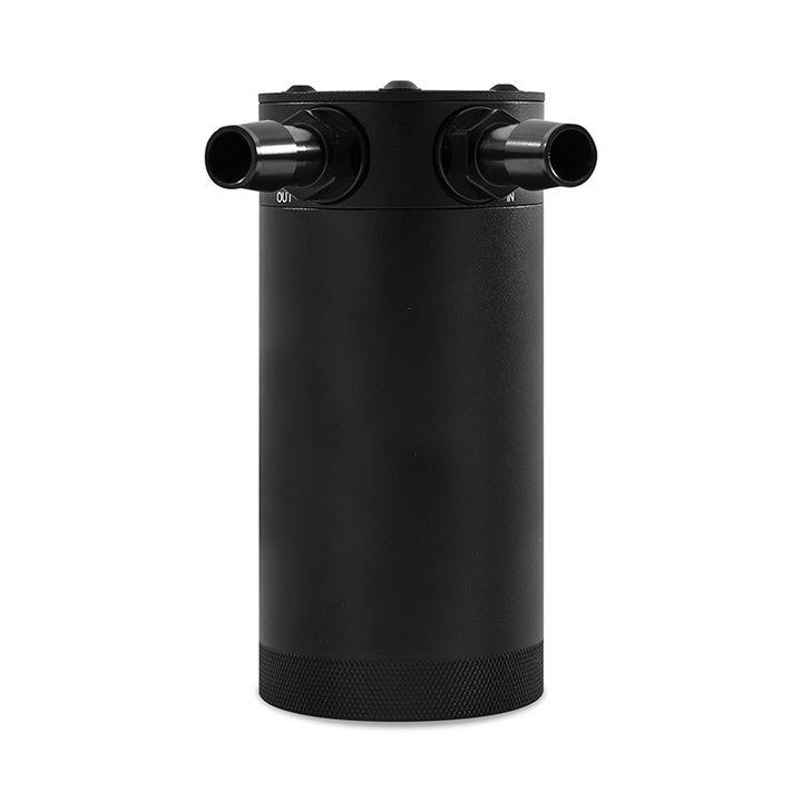 Mishimoto 2-Port Universal XL Baffled Catch Can - Black - Bull Strap