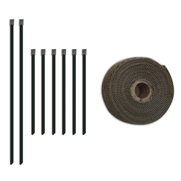 Mishimoto 2 inch x 35 feet Heat Wrap with Stainless Locking Tie Set - Bull Strap