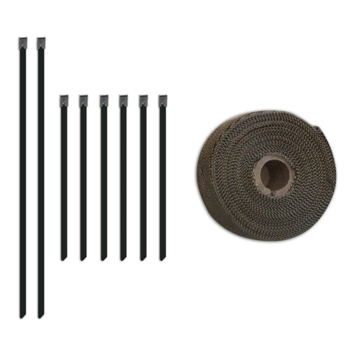 Mishimoto 2 inch x 35 feet Heat Wrap with Stainless Locking Tie Set - Bull Strap
