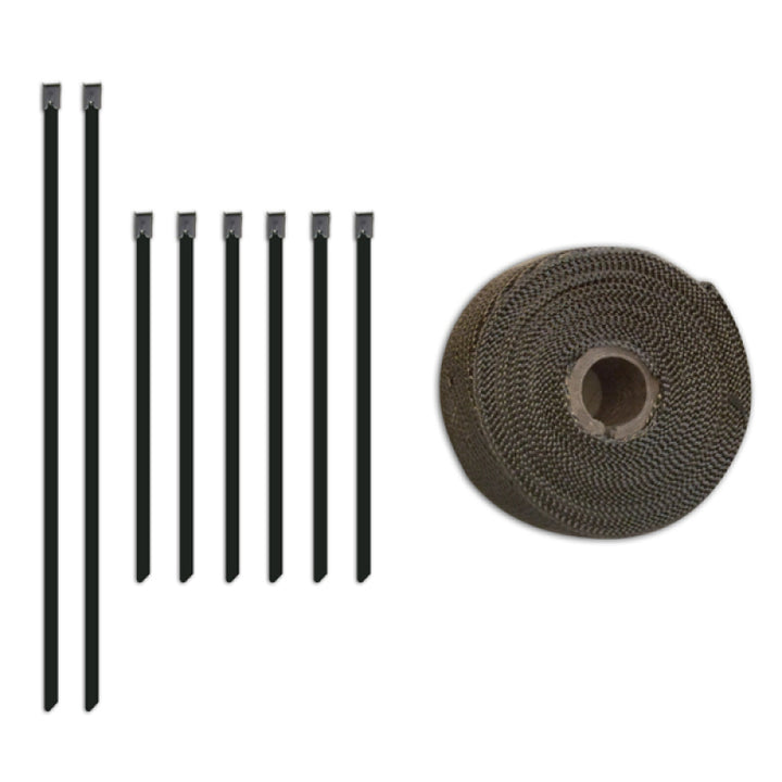 Mishimoto 2 inch x 35 feet Heat Wrap with Stainless Locking Tie Set - Bull Strap