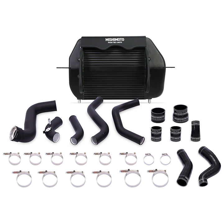 Mishimoto 2011-2014 Ford F-150 EcoBoost Black Intercooler w/ Black Pipes - Bull Strap