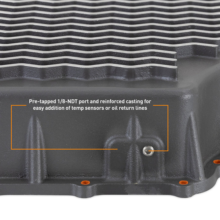 Mishimoto 2011+ Powerstroke 6R140 Transmission Pan - Cast - GR - Bull Strap