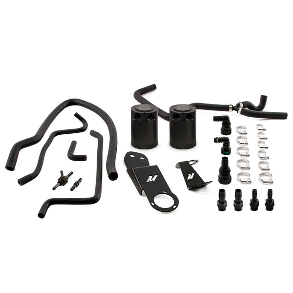 Mishimoto 2013+ Cadillac ATS 2.0T Baffled Oil Catch Can Kit - Black - Bull Strap
