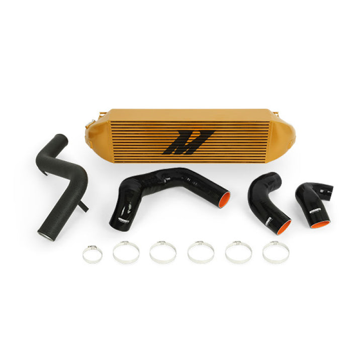 Mishimoto 2013+ Ford Focus ST Gold Intercooler w/ Black Pipes - Bull Strap