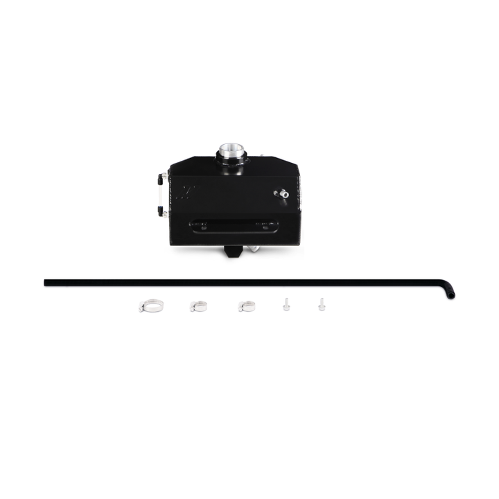 Mishimoto 2015 Ford Mustang EcoBoost / 3.7L / 5.0L  Aluminum Coolant Expansion Tank - Black - Bull Strap