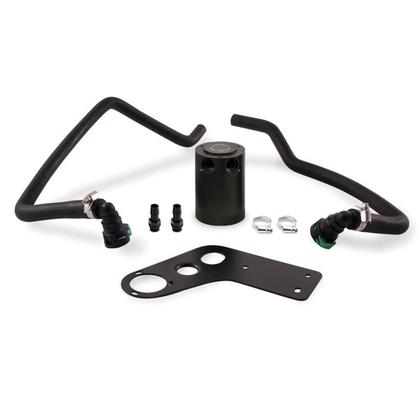 Mishimoto 2015+ Ford Mustang GT Baffled Oil Catch Can Kit - Black - Bull Strap