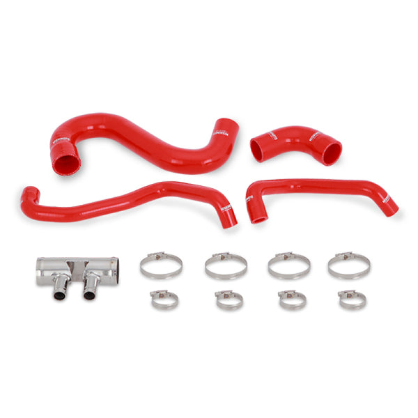 Mishimoto 2015+ Ford Mustang GT Silicone Lower Radiator Hose - Red - Bull Strap