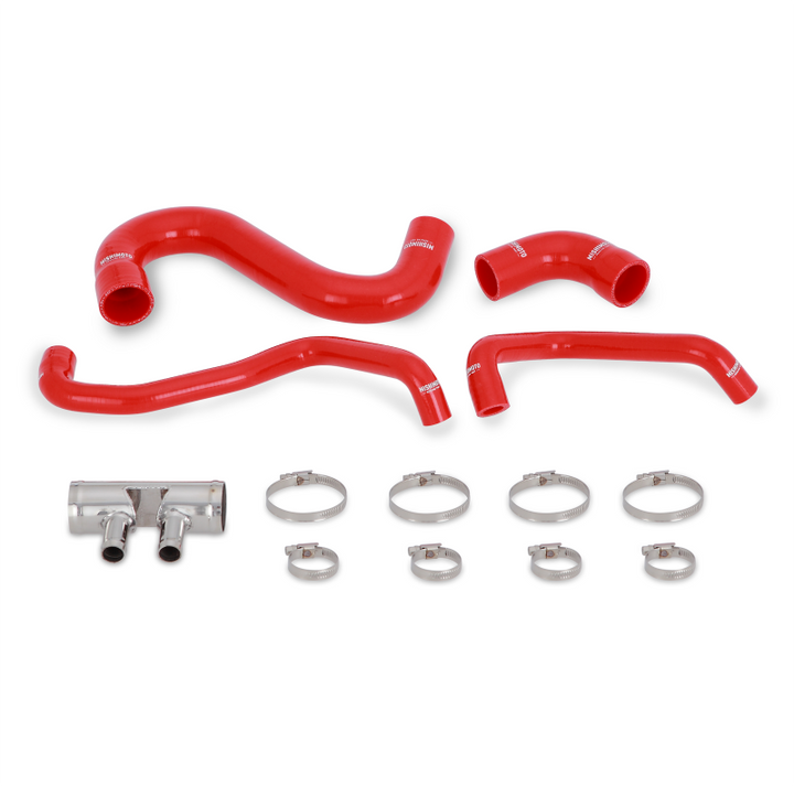 Mishimoto 2015+ Ford Mustang GT Silicone Lower Radiator Hose - Red - Bull Strap