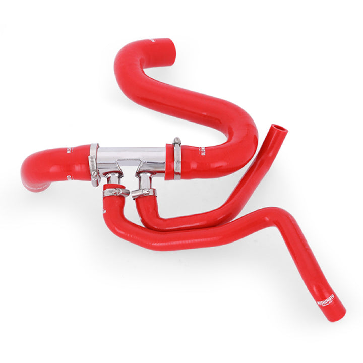 Mishimoto 2015+ Ford Mustang GT Silicone Lower Radiator Hose - Red - Bull Strap