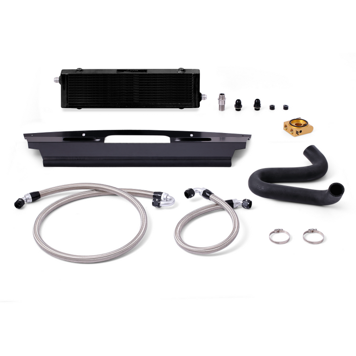 Mishimoto 2015+ Ford Mustang GT Thermostatic Oil Cooler Kit - Black - Bull Strap