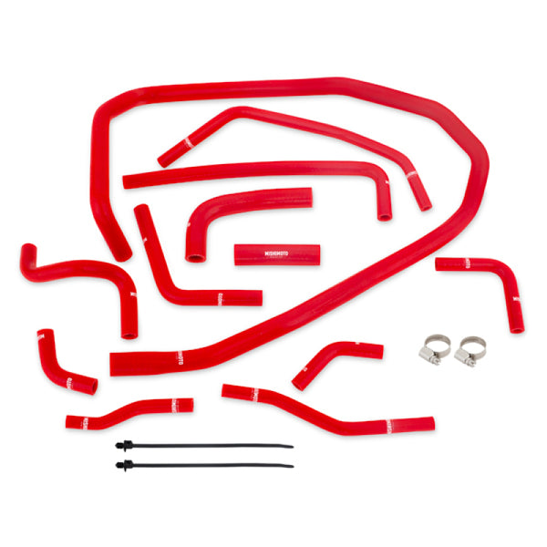 Mishimoto 2015 Subaru WRX Red Silicone Radiator Coolant Ancillary Hoses Kit - Bull Strap