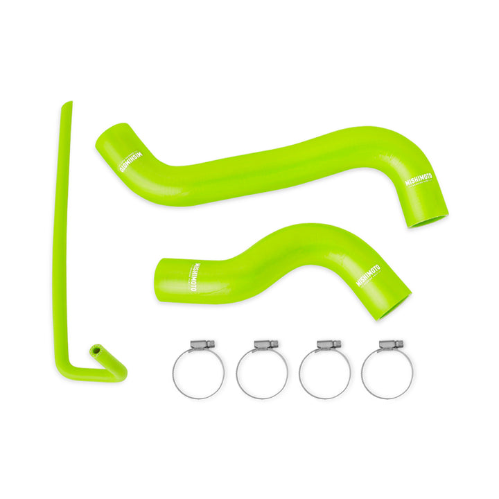 Mishimoto 2015+ Subaru WRX Silicone Radiator Coolant Hose Kit - Neon Yellow - Bull Strap