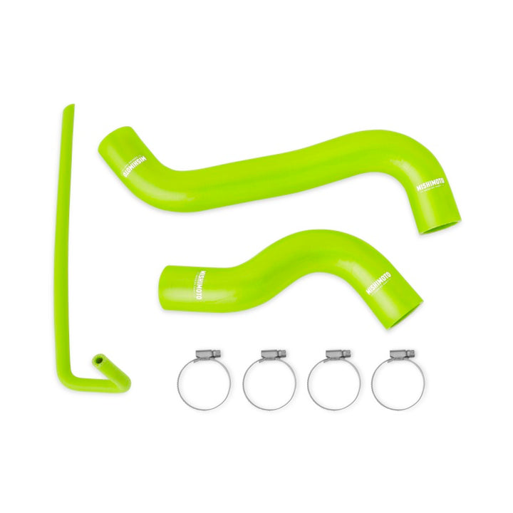 Mishimoto 2015+ Subaru WRX Silicone Radiator Coolant Hose Kit - Neon Yellow - Bull Strap