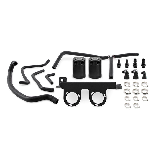 Mishimoto 2016+ Chevrolet Camaro 2.0T Baffled Oil Catch Can Kit - Black - Bull Strap