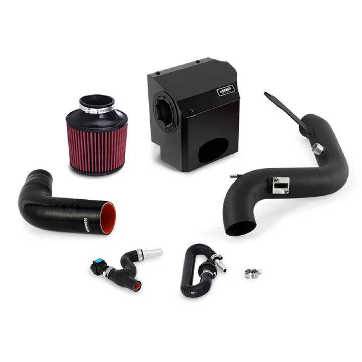 Mishimoto 2016 Ford Fiesta ST 1.6L Performance Air Intake Kit - Wrinkle Black - Bull Strap