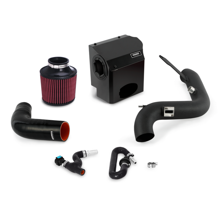 Mishimoto 2016 Ford Fiesta ST 1.6L Performance Air Intake Kit - Wrinkle Black - Bull Strap