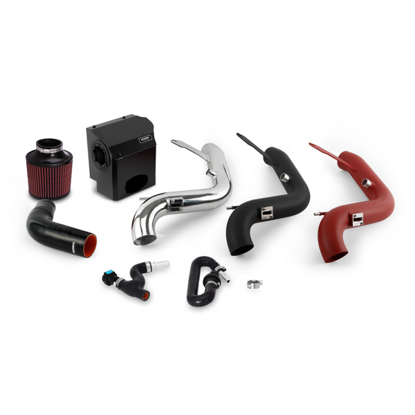 Mishimoto 2016 Ford Fiesta ST 1.6L Performance Air Intake Kit - Wrinkle Red - Bull Strap