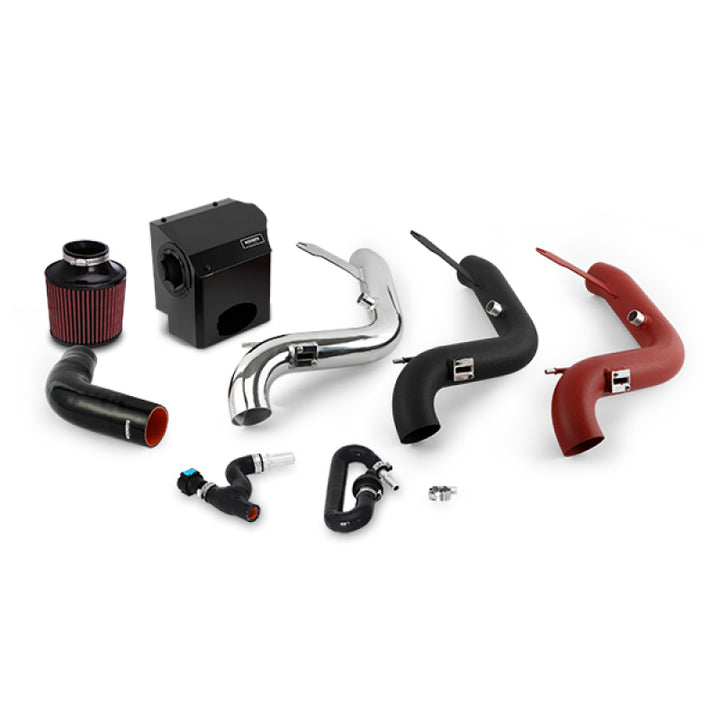 Mishimoto 2016 Ford Fiesta ST 1.6L Performance Air Intake Kit - Wrinkle Red - Bull Strap
