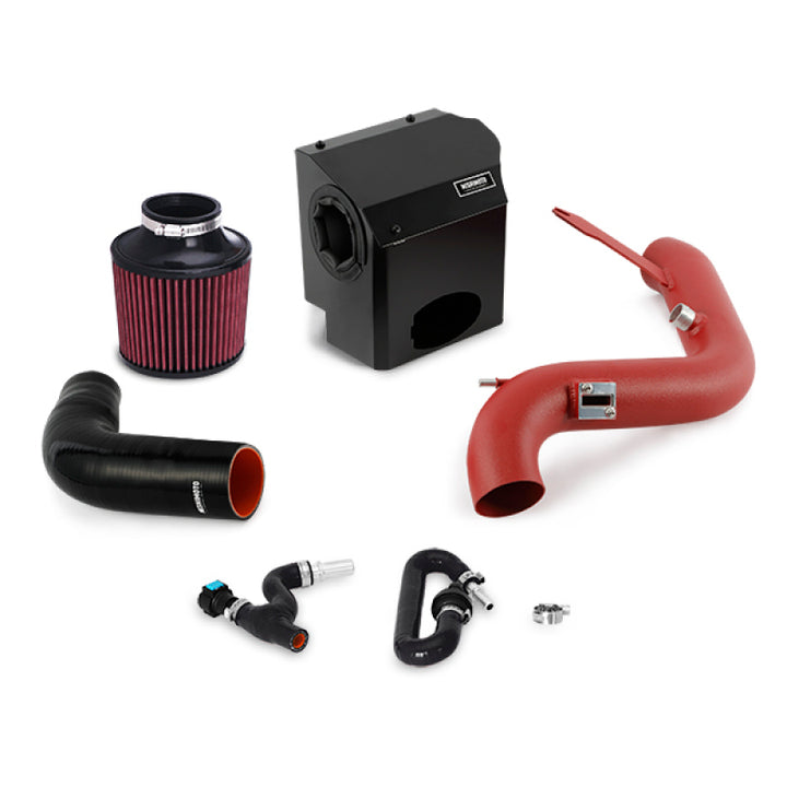 Mishimoto 2016 Ford Fiesta ST 1.6L Performance Air Intake Kit - Wrinkle Red - Bull Strap