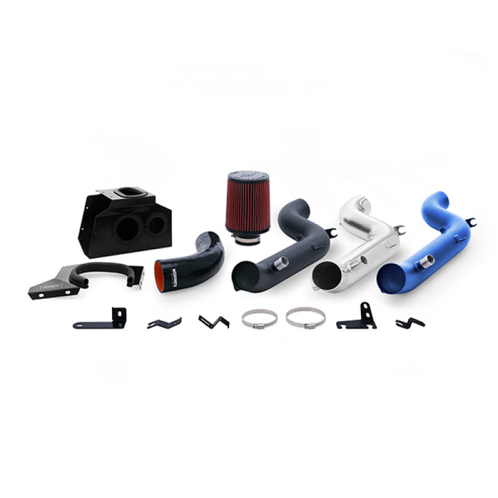 Mishimoto 2016 Ford Focus RS 2.3L Performance Air Intake Kit - Wrinkle Nitrous Blue - Bull Strap
