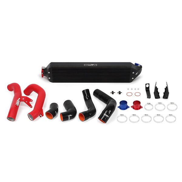 Mishimoto 2016+ Honda Civic 1.5T / 2017+ Honda Civic Si Black Intercooler Kit w/Red Pipes - Bull Strap