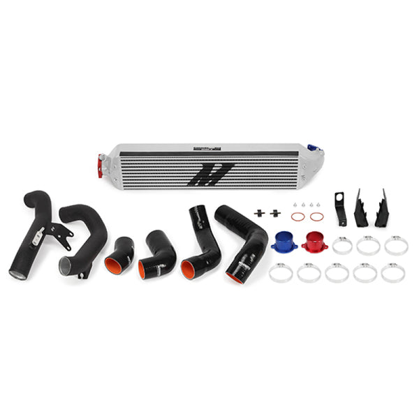 Mishimoto 2016+ Honda Civic 1.5T / 2017+ Honda Civic Si Silver Intercooler Kit w/Black Pipes - Bull Strap