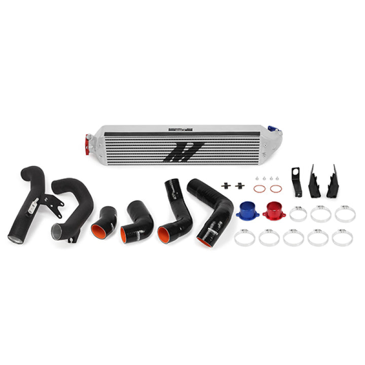 Mishimoto 2016+ Honda Civic 1.5T / 2017+ Honda Civic Si Silver Intercooler Kit w/Black Pipes - Bull Strap
