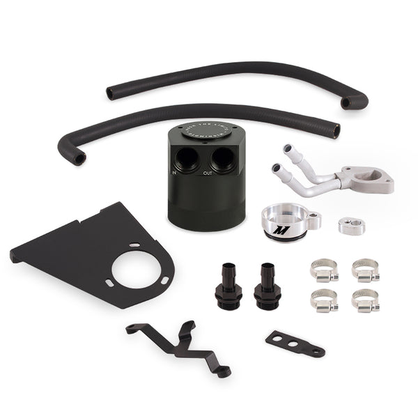 Mishimoto 2017+ Ford 6.7L Powerstroke Baffled Oil Catch Can Kit - Bull Strap