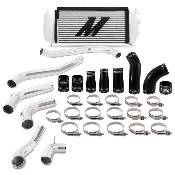 Mishimoto 2017+ Ford F150 3.5L EcoBoost Performance Intercooler Kit - Silver Cooler Polished Pipes - Bull Strap