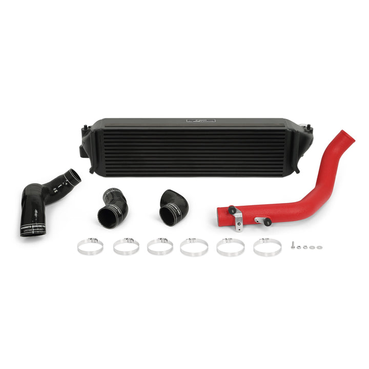 Mishimoto 2017+ Honda Civic Type R Intercooler Kit - Black Intercooler Red Pipes - Bull Strap