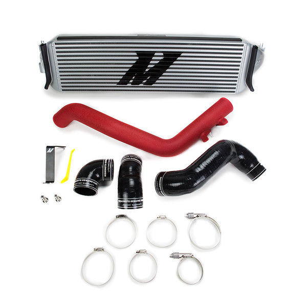Mishimoto 2017+ Honda Civic Type R Intercooler Kit - Silver Intercooler Red Piping - Bull Strap