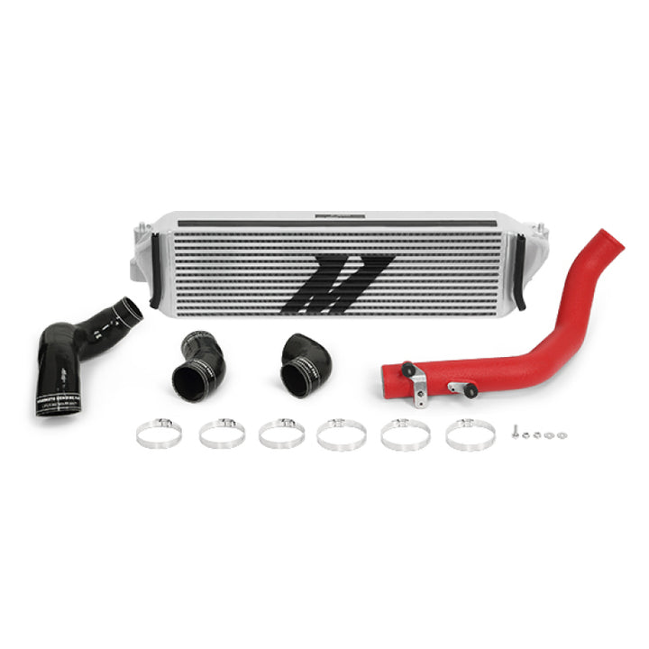 Mishimoto 2017+ Honda Civic Type R Intercooler Kit - Silver Intercooler Red Piping - Bull Strap