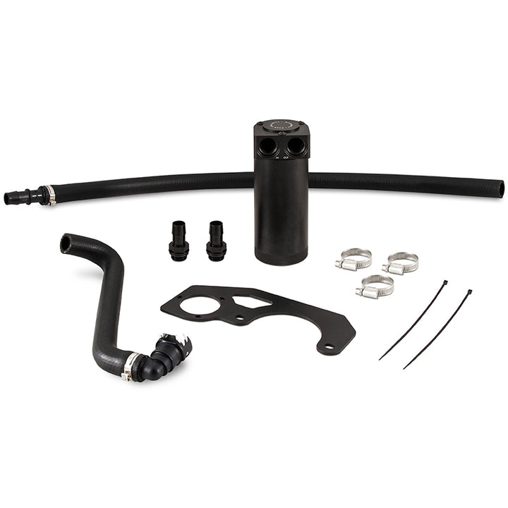 Mishimoto 2018+ Jeep Wrangler JL 2.0L Baffled Oil Catch Can Kit - Black - Bull Strap