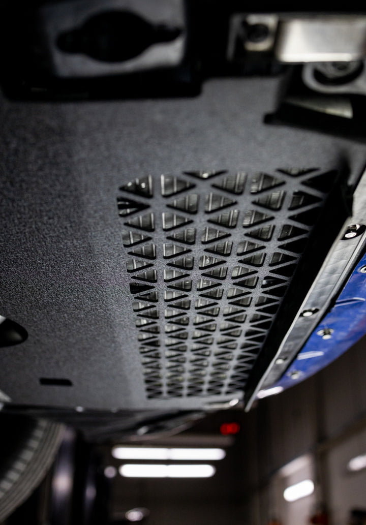 Mishimoto 2021+ BMW G80/G82/G87 M2/M3/M4 Skid Plate Engine - Wrinkle Black - Bull Strap