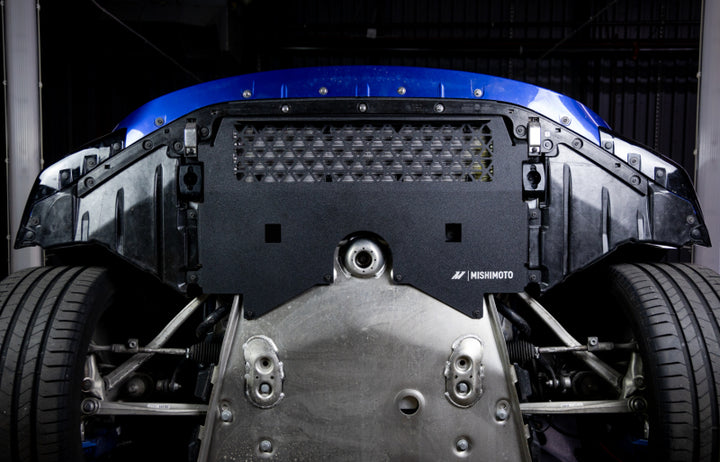 Mishimoto 2021+ BMW G80/G82/G87 M2/M3/M4 Skid Plate Engine - Wrinkle Black - Bull Strap