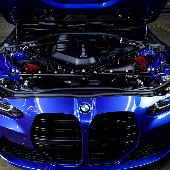 Mishimoto 2021+ BMW G8X M3/M4 3.0L S58B30 Open Airbox Performance Intake - Bull Strap