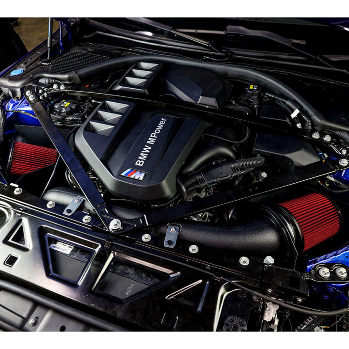 Mishimoto 2021+ BMW G8X M3/M4 3.0L S58B30 Open Airbox Performance Intake - Bull Strap