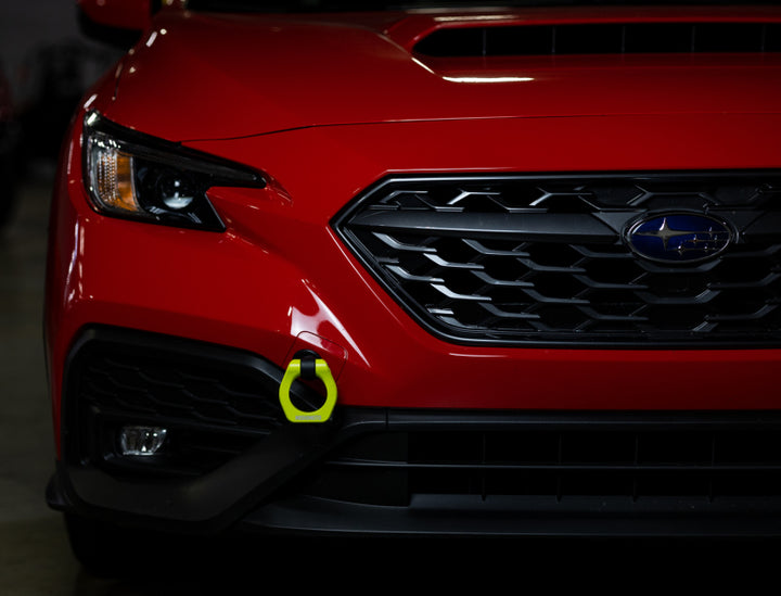 Mishimoto 2022+ Subaru WRX Front Tow Hook Neon Yellow - Bull Strap