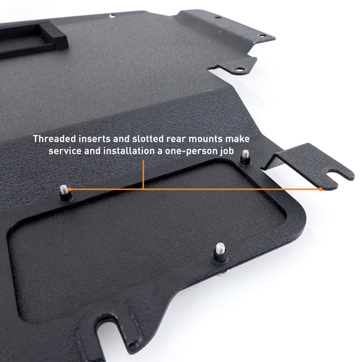 Mishimoto 2023+ Nissan Z Skid Plate Engine - Wrinkle Black - Bull Strap