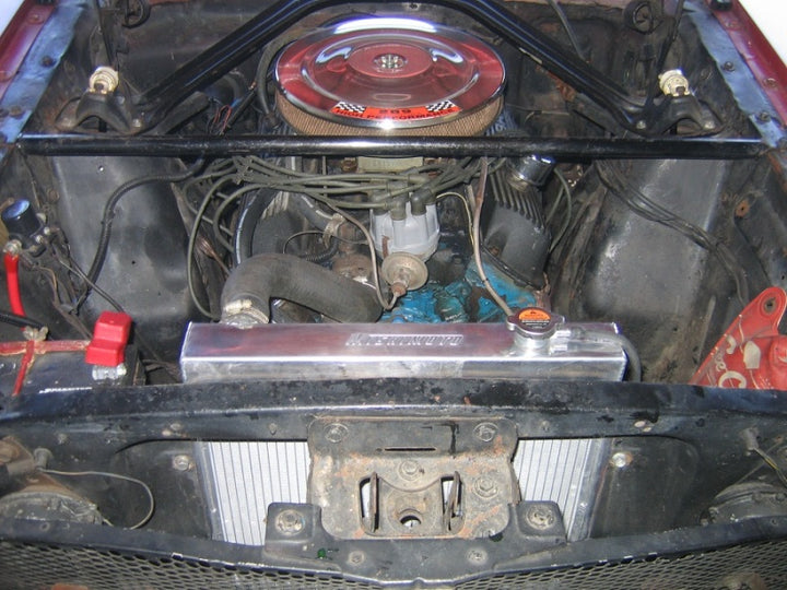 Mishimoto 64-66 Ford Mustang w/ 289 V8 Manual Aluminum Radiator - Bull Strap