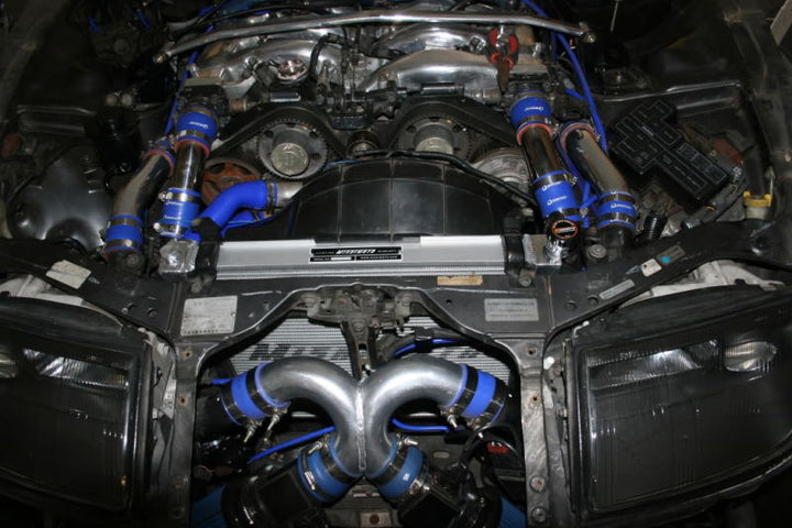 Mishimoto 90-96 Nissan 300ZX Turbo Manual Aluminum Radiator - Bull Strap