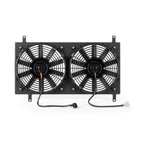 Mishimoto 90-97 Mazda Miata Aluminum Fan Shroud Kit - Black - Bull Strap