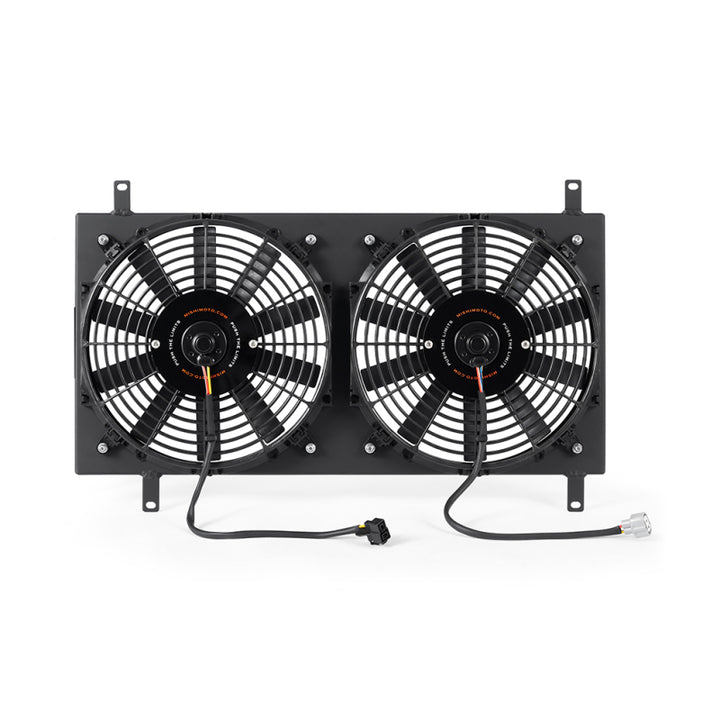 Mishimoto 90-97 Mazda Miata Aluminum Fan Shroud Kit - Black - Bull Strap
