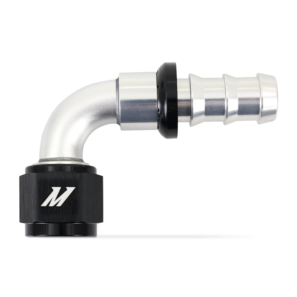Mishimoto 90 Degree Push Lock Fitting - 10AN - Bull Strap